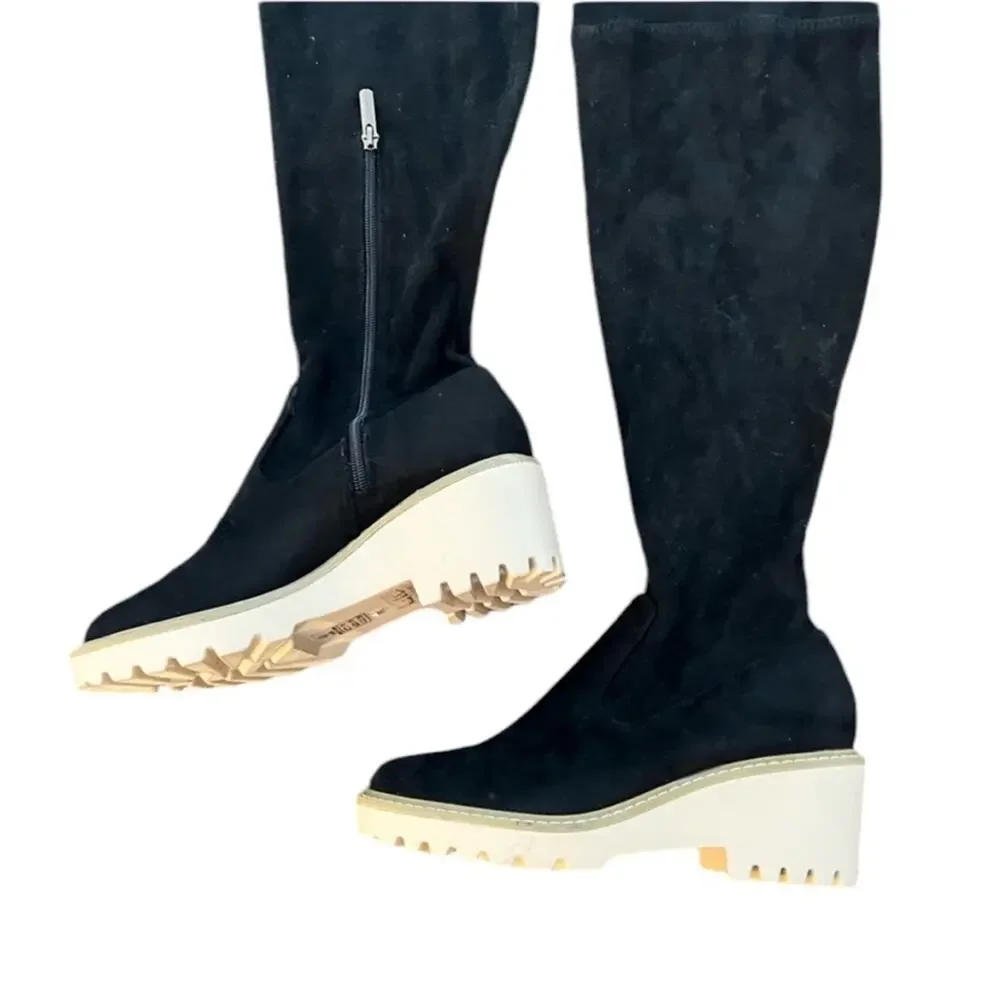 NWOT Nicole Miller Over the Knee Tie Back Black Boots – Sz 8.5